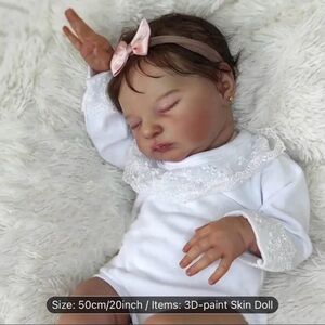 50cm/20 inch 3D painting skin doll with visible veins , realistic Asleep reborn